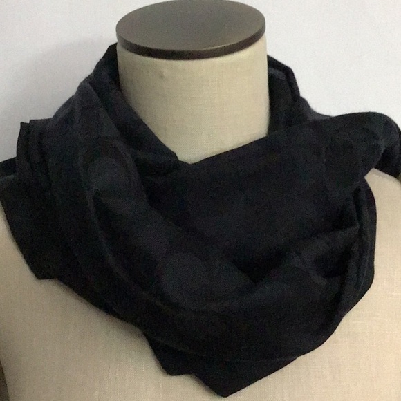 NWT Coach Signature C Wrap Wool Silk Blend Black - Picture 3 of 8